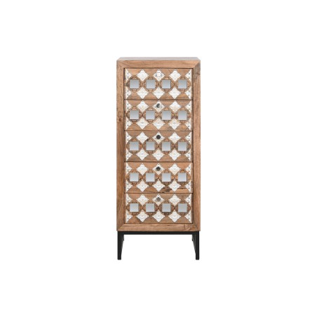 Chest of drawers Home ESPRIT Brown Black Silver Mango wood Mirror Indi