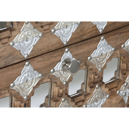 Ladenkast Home ESPRIT Bruin Zwart Zilverkleurig Mangohout Spiegel Indi