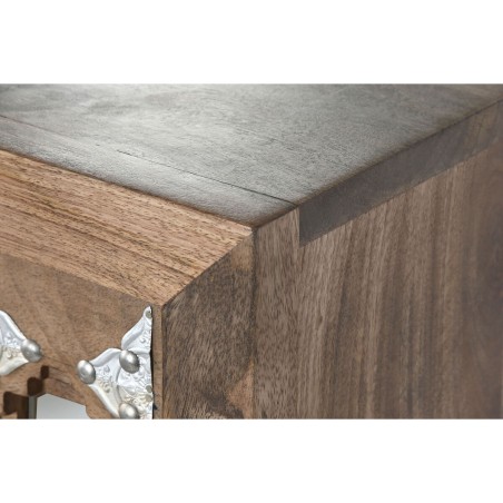Chest of drawers Home ESPRIT Brown Black Silver Mango wood Mirror Indi