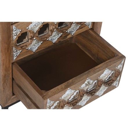 Chest of drawers Home ESPRIT Brown Black Silver Mango wood Mirror Indi