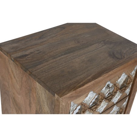 Chest of drawers Home ESPRIT Brown Black Silver Mango wood Mirror Indi