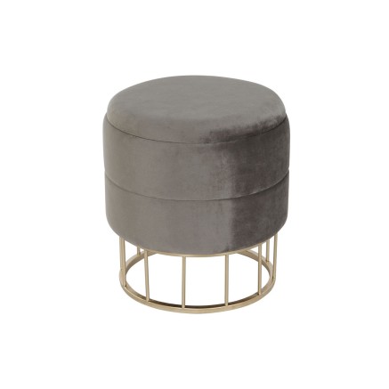 Poggiapiedi DKD Home Decor Dorato Grigio scuro Poliestere Metallo 38 x