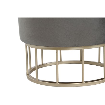 Reposapiés DKD Home Decor Dorado Gris oscuro Poliéster Metal 38 x 38 2