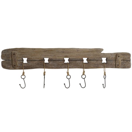 Wall mounted coat hanger Home ESPRIT Natural Metal Paolownia wood 99 x