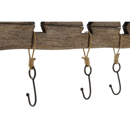 Wandkapstok Home ESPRIT Natuurlijk Metaal Paulownia hout 99 x 3 x 31 c