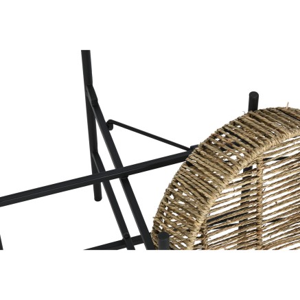 Juego de 2 mesas Home ESPRIT Negro Natural Metal 49 x 49 x 44 cm 2