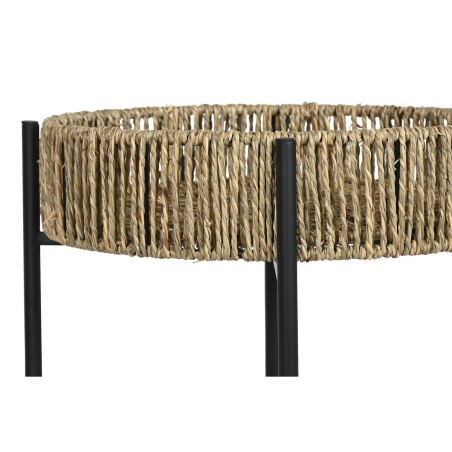 Set van 2 tafels Home ESPRIT Zwart Natuurlijk Metaal 49 x 49 x 44 cm