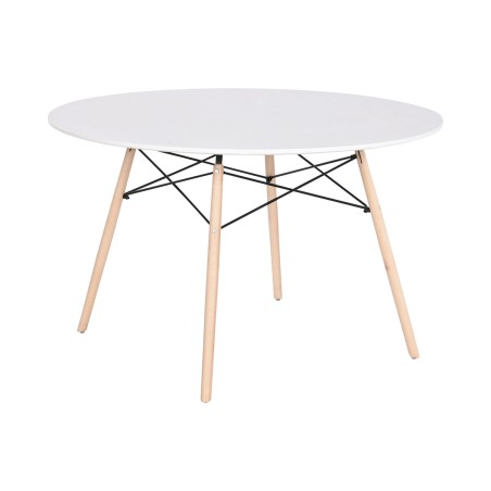 Esstisch Home ESPRIT Weiß Schwarz natürlich Birke Holz MDF 120 x 120