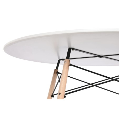 Dining Table Home ESPRIT White Black Natural Birch MDF Wood 120 x 120