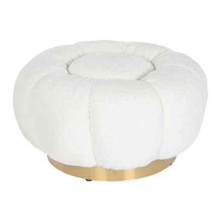 Voetensteun Home ESPRIT Wit Polyester Metaal 65 x 65 x 35 cm
