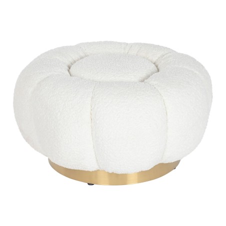 Voetensteun Home ESPRIT Wit Polyester Metaal 65 x 65 x 35 cm