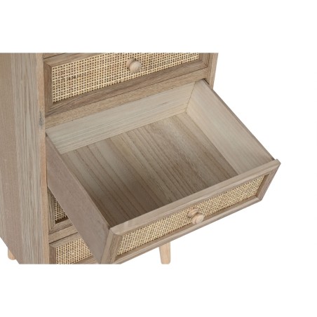 Cajonera Home ESPRIT Natural Ratán Madera de Paulonia 40 x 30 x 104 c