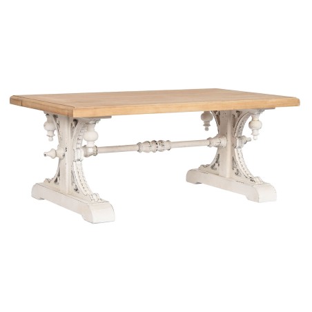 Hoofdtafel Home ESPRIT Wit Natuurlijk Sparrenhout Hout MDF 110 x 65 x