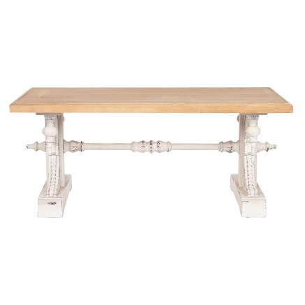 Table Basse Home ESPRIT Blanc Naturel Bois d'épicéa Bois MDF 110 x 6 2