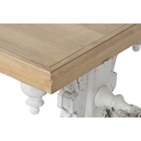 Hoofdtafel Home ESPRIT Wit Natuurlijk Sparrenhout Hout MDF 110 x 65 x