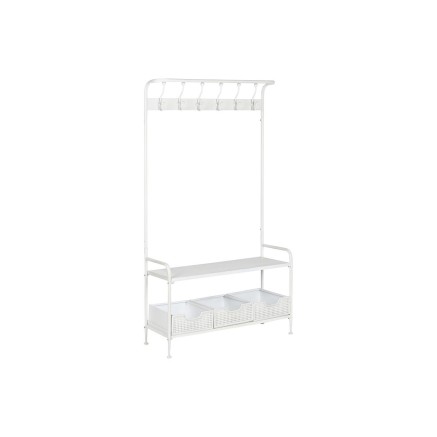 Porte-manteaux avec étagères Home ESPRIT Blanc Métal Loft 110 x 36