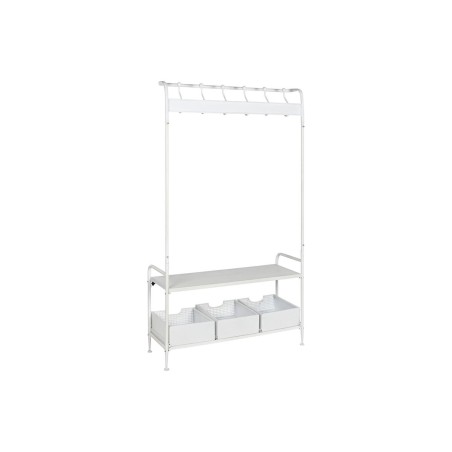 Jassenrek met schap Home ESPRIT Wit Metaal Loft 110 x 36 x 186 cm