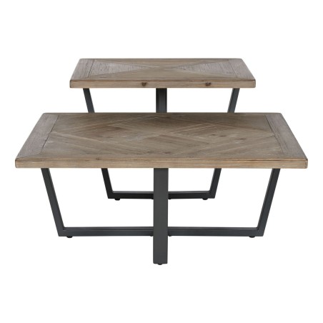 Table Basse Home ESPRIT Noir Naturel Métal Bois d'épicéa 118 x 78 x