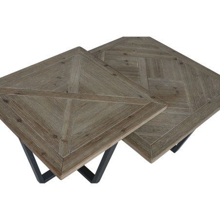 Table Basse Home ESPRIT Noir Naturel Métal Bois d'épicéa 118 x 78 x