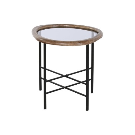 Table Basse Home ESPRIT Marron Noir Naturel Verre Bois d'épicéa 61 x