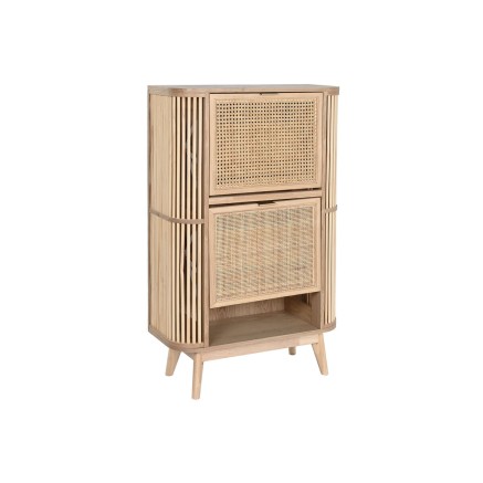 Shoe Rack Home ESPRIT Golden Natural Rattan Fir wood Tropical 70 x 29