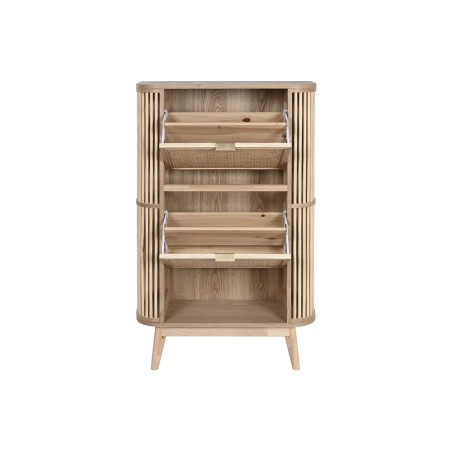 Scarpiera Home ESPRIT Dorato Naturale Rattan Legno di abete Tropicale