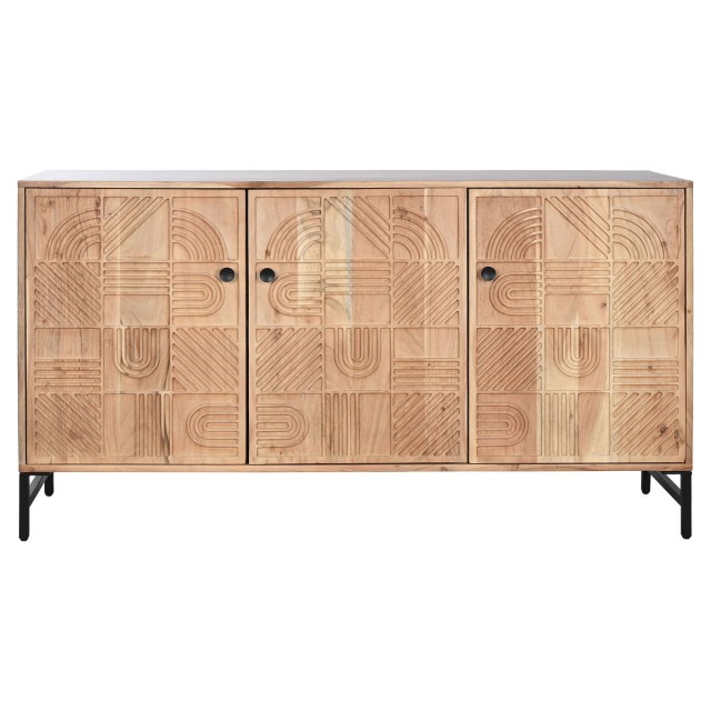 Buffet Home ESPRIT Marron Noir Métal Acacia 145 x 40 x 80 cm