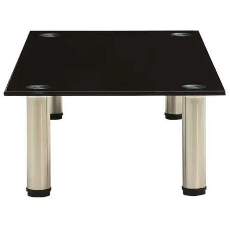 Meuble TV Noir 80x35x17 cm Verre trempé