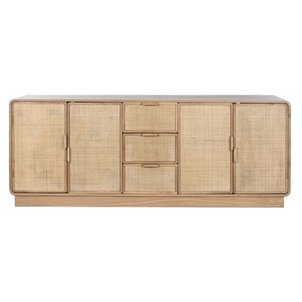 Aparador Home ESPRIT Natural Ratán Roble Madera MDF 182 x 45 x 71 cm 2