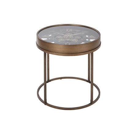 Small Side Table Home ESPRIT Black Golden Metal Crystal 48 x 48 x 51 c