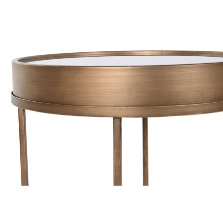 Petite Table d'Appoint Home ESPRIT Noir Doré Métal Verre 48 x 48 x 5