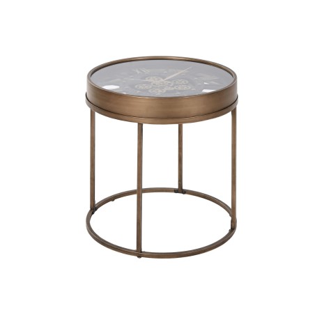 Petite Table d'Appoint Home ESPRIT Noir Doré Métal Verre 48 x 48 x 5