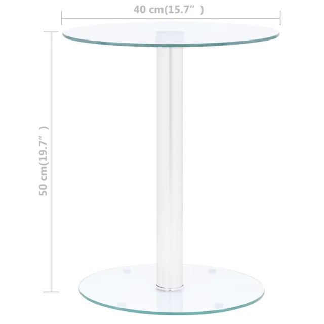 Table basse Transparent 40 cm Verre trempé