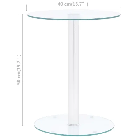 Table basse Transparent 40 cm Verre trempé
