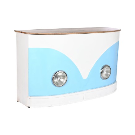 Mobile bar Home ESPRIT Bianco Marrone Turchese 157 x 52 x 90 cm