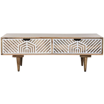 Tavolino da Caffè Home ESPRIT Bianco Legno di mango 115 x 60 x 40 cm