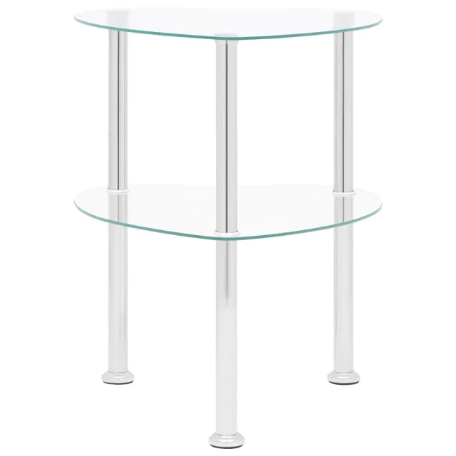 Table d'appoint 2 niveaux Transparent 38x38x50 cm Verre trempé