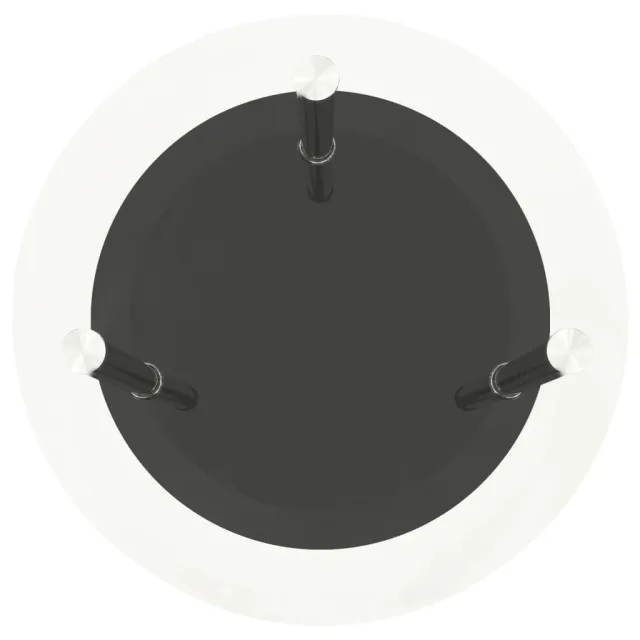 Table d'appoint 2 niveaux Transparent et noir 38cm Verre trempé
