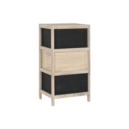 Cassettiera Home ESPRIT Nero Naturale Legno 40 x 30 x 73,5 cm