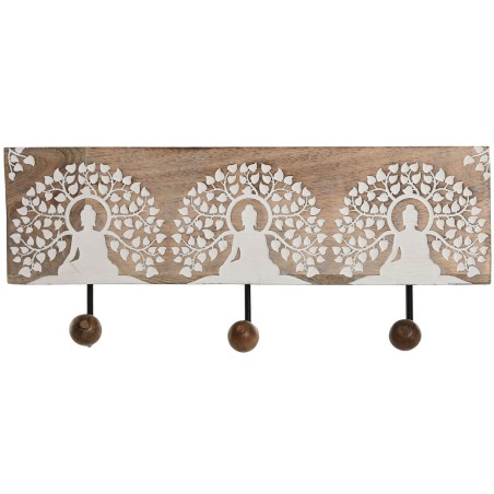 Appendiabiti da parete Home ESPRIT Bianco Nero Naturale Metallo Legno