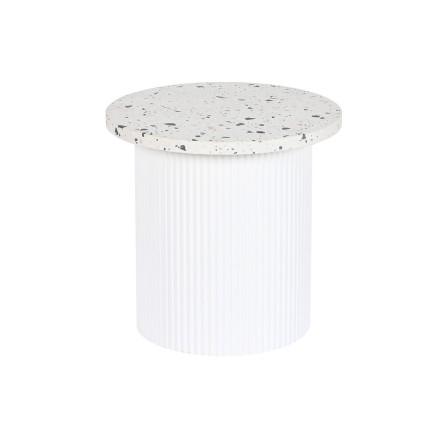 Mesa auxiliar Home ESPRIT Blanco Madera MDF Terrazo 40 x 40 x 37,5 cm
