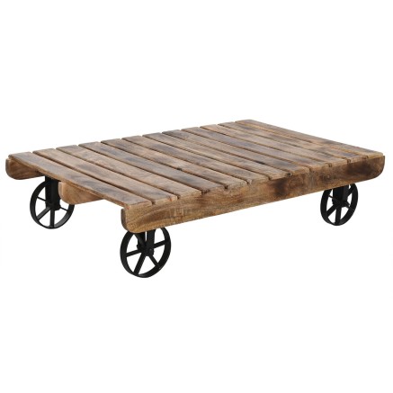 Table Basse Home ESPRIT Noir Naturel Métal Bois de manguier 130 x 80
