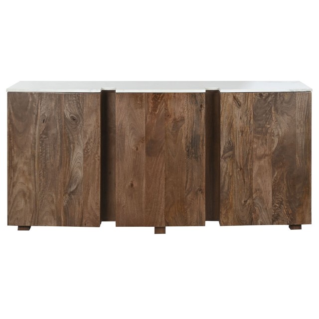 Buffet Home ESPRIT Blanc Marron Marbre Bois de manguier 162,5 x 47 x 7