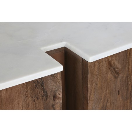 Buffet Home ESPRIT Blanc Marron Marbre Bois de manguier 162,5 x 47 x 7
