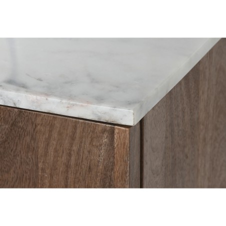Buffet Home ESPRIT Blanc Marron Marbre Bois de manguier 162,5 x 47 x 7