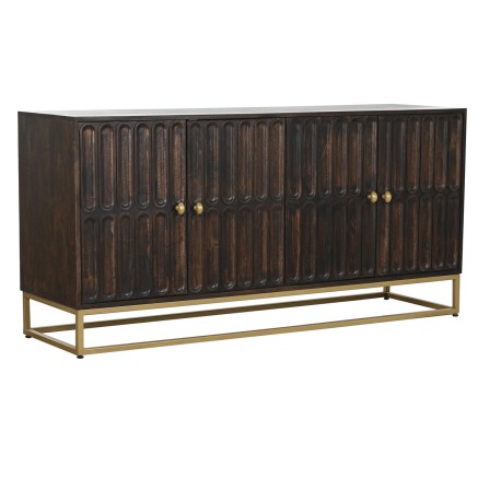 Buffet Home ESPRIT Doré Brun foncé Métal Bois de manguier 157,5 x 4
