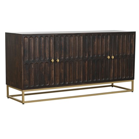 Buffet Home ESPRIT Doré Brun foncé Métal Bois de manguier 157,5 x 4