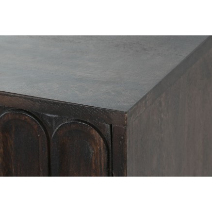 Sideboard Home ESPRIT Golden Dark brown Metal Mango wood 157,5 x 47 x 2