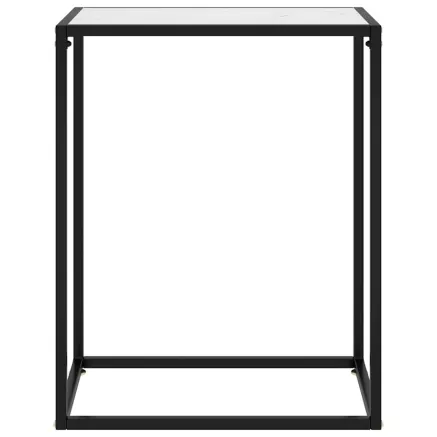 Table console Blanc 60x35x75 cm Verre trempé 2