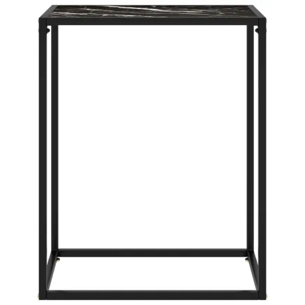 Table console Noir 60x35x75 cm Verre trempé 2